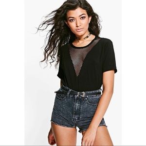 black netted tshirt